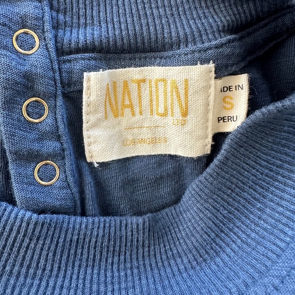 Nation LTD Zeta Puff Sleeve Top - Navy - Small - Picture 6 of 8